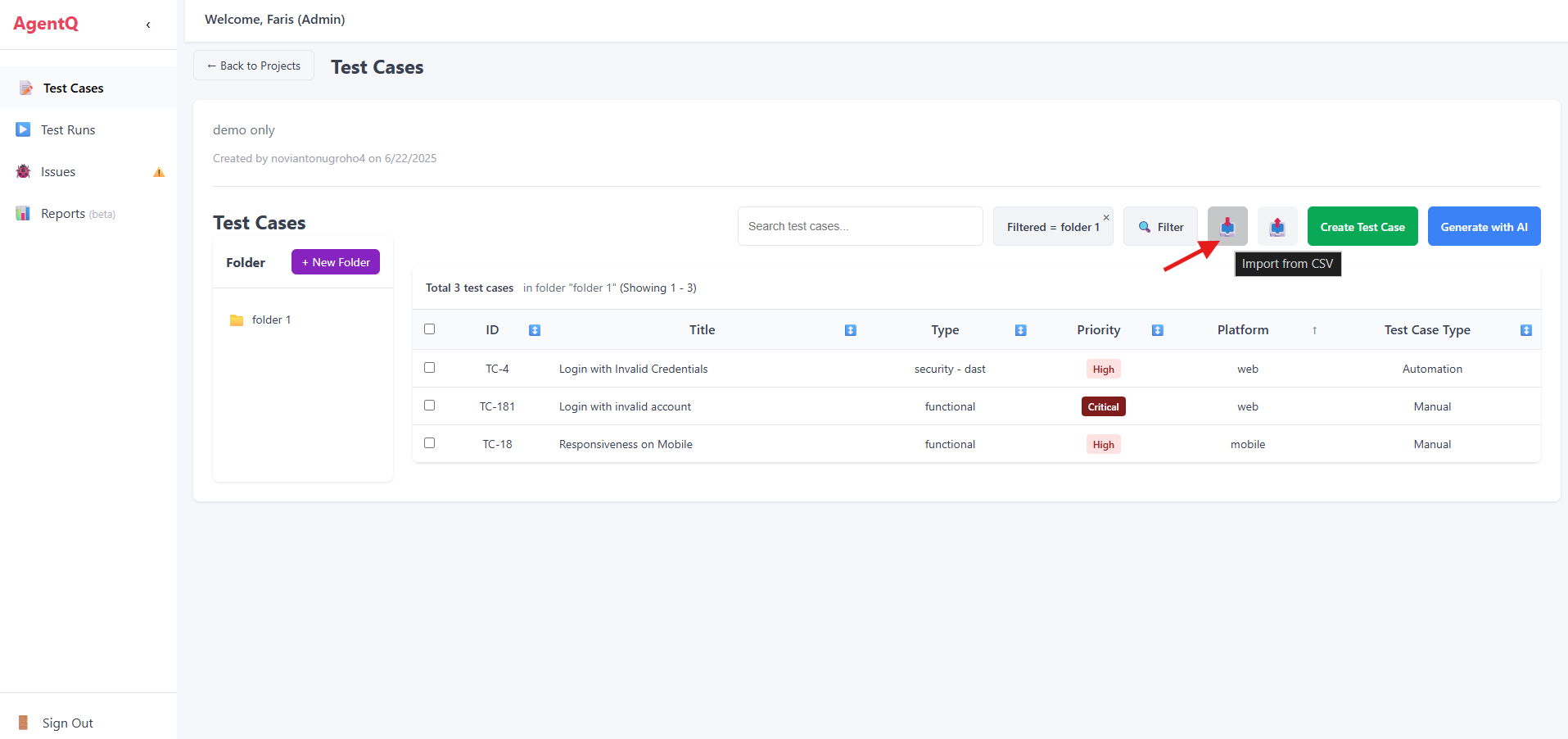 Import CSV Template